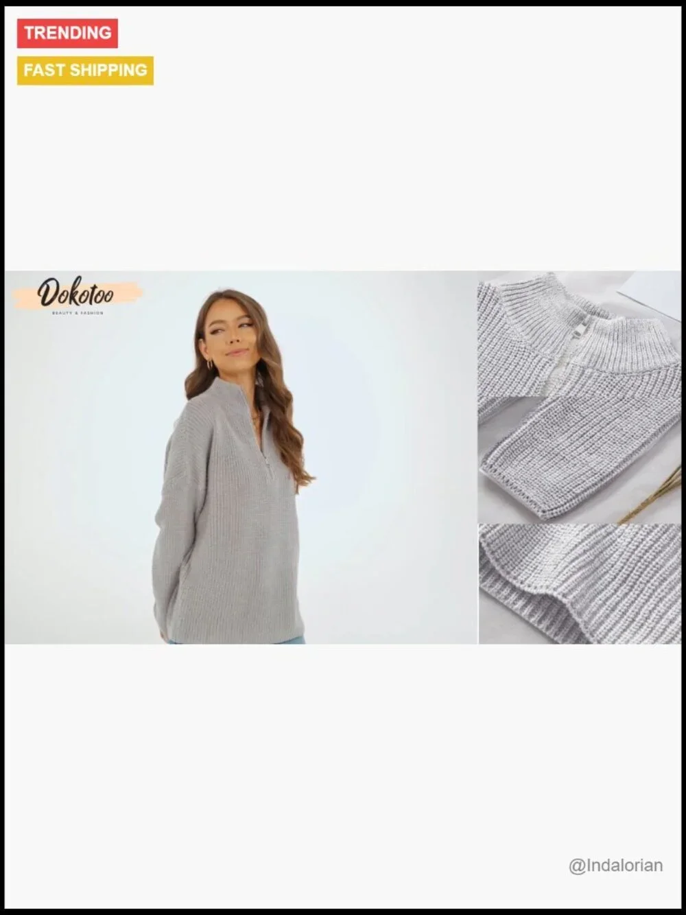 Women's Long Sleeve 1/4 Zip Pullover Sweater V Neck Dressy Casual Top